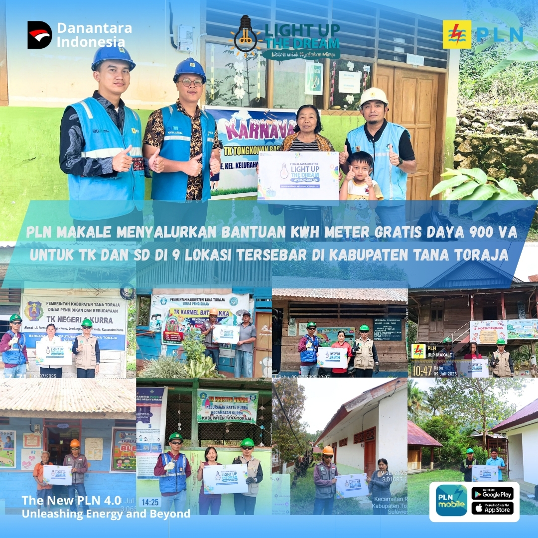 PLN UP3 Palopo dan ULP Makale Terangi Dunia Pendidikan Anak Usia Dini Lewat Program Light Up The Dream